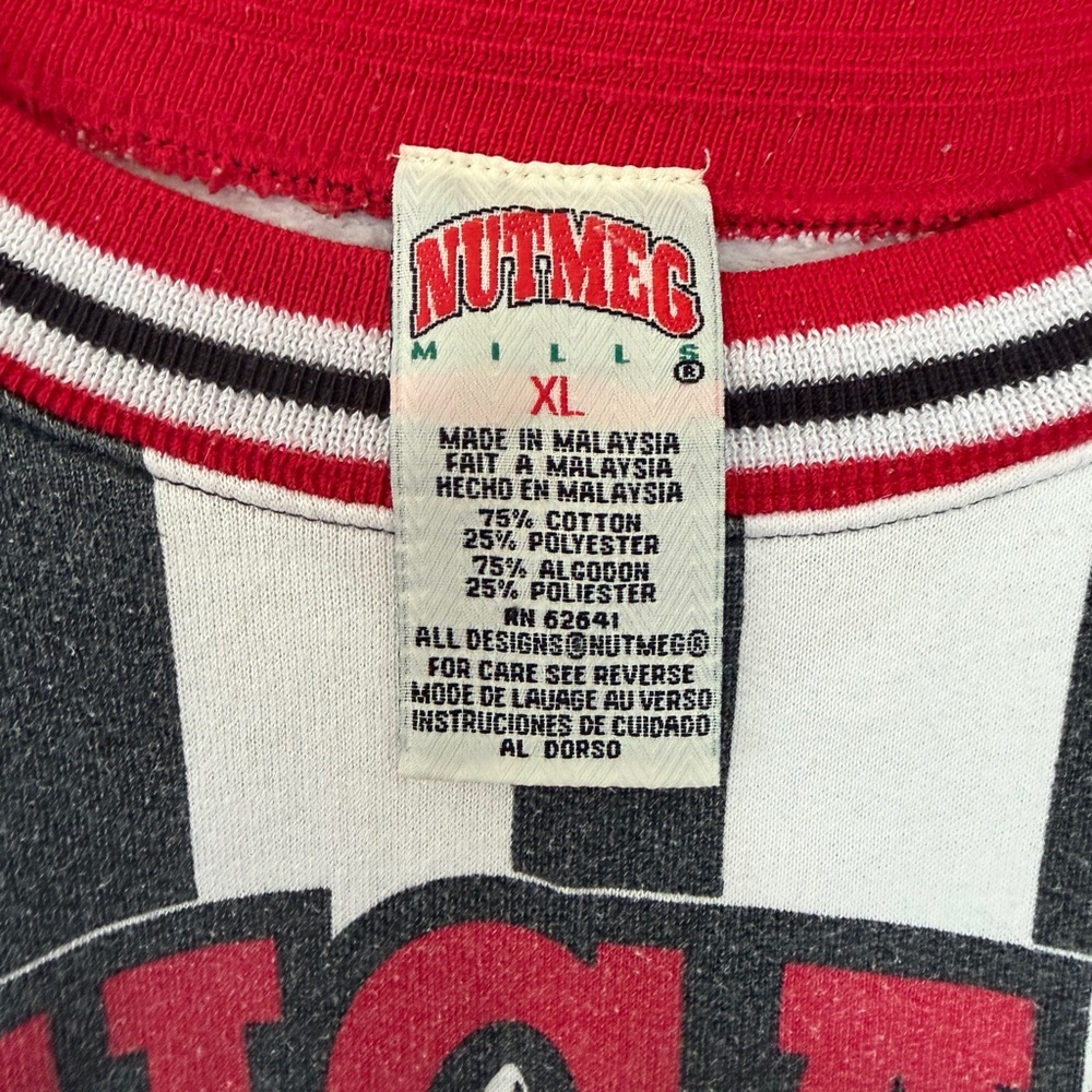 VINTAGE 1980s Chicago Bulls striped long sleeve sweatshirt by nutmeg mills XL - Picture 8 of 9